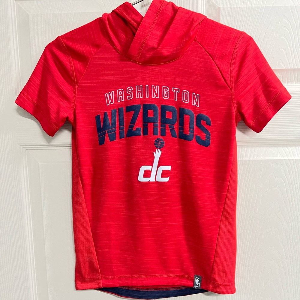 NBA Washington Wizards Youth Short Sleeve Dri Tek Hoodie - Size Small - EUC